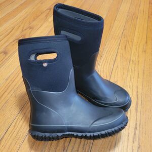 Bogs K Grasp Solid Youth 5 Black Waterproof Insulated Winter Snow Boots Unisex